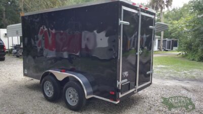 Quality Cargo 6x12 TA Trailer - Black, Double Doors, Side Door, Extra Height - Image 4
