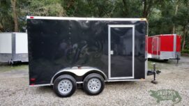 Quality Cargo 6x12 TA Trailer - Black, Double Doors, Side Door, Extra Height