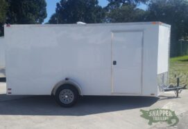 Quality Cargo 6x14 SA Trailer - White, Ramp, Side Door, Extra Height