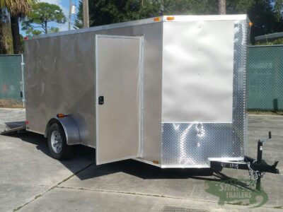 Quality Cargo 6x14 SA Trailer - Champagne, Ramp, Side Door, Extra Height - Image 12