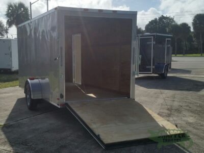 Quality Cargo 6x14 SA Trailer - Champagne, Ramp, Side Door, Extra Height - Image 4