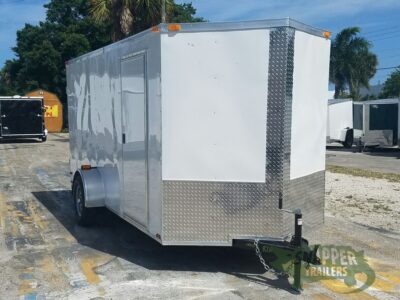 Quality Cargo 6x14 SA Trailer - White, Double Doors, Side Door, Extra Height - Image 13