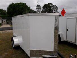 Freedom Trailers 5x10 SA Trailer - White, Barn Door
