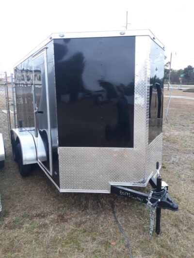 Freedom Trailers 6x12 TA Trailer - Black, Ramp, Side Door, Extra Height