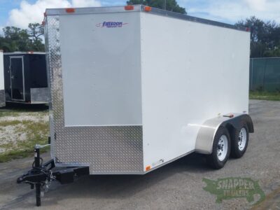Freedom Trailers 6x12 TA Trailer - White, Double Doors, Side Door, Extra Height - Image 2