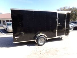 Freedom Trailers 6x14 SA Trailer - Black, Ramp, Side Door, Extra Height