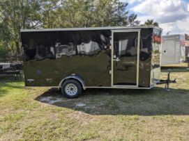 Freedom Trailers 6x14 SA Trailer - Black, Ramp, Side Door, Extra Height