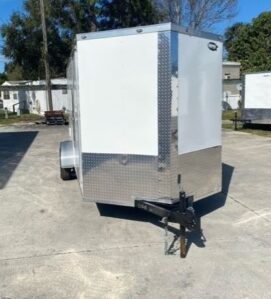 Freedom Trailers 6x14 SA Trailer - White, Ramp, Side Door, Extra Height