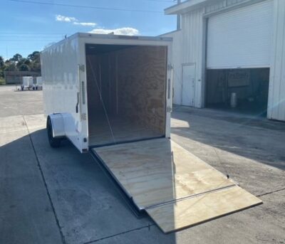 Freedom Trailers 6x14 SA Trailer - White, Ramp, Side Door, Extra Height - Image 4