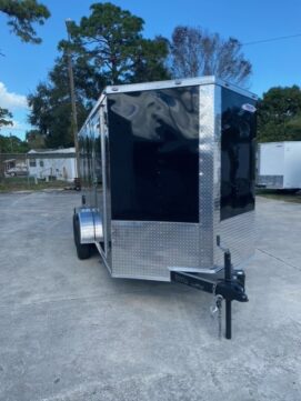 Freedom Trailers 6x14 TA Trailer - Black, Ramp, Side Door, Extra Height