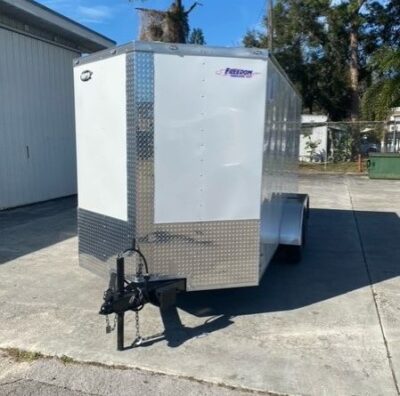 Freedom Trailers 6x14 TA Trailer - White, Double Doors, Side Door, Extra Height - Image 2