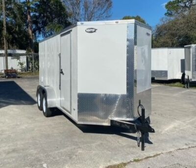 Freedom Trailers 6x14 TA Trailer - White, Double Doors, Side Door, Extra Height
