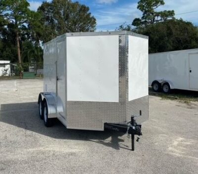 Freedom Trailers 7x10 TA Trailer - White, Ramp, Side Door, Extra Height