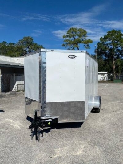 Freedom Trailers 7x12 SA Trailer - White, Ramp, Side Door, Brakes, Extra Height - Image 8