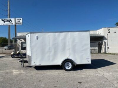 Freedom Trailers 7x12 SA Trailer - White, Ramp, Side Door, Brakes, Extra Height - Image 9