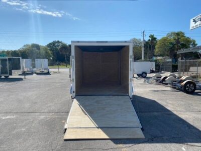 Freedom Trailers 7x12 SA Trailer - White, Ramp, Side Door, Brakes, Extra Height - Image 4