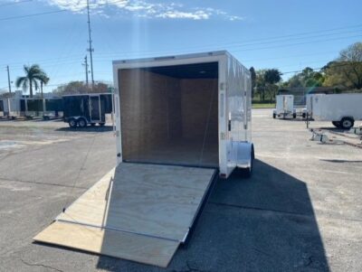 Freedom Trailers 7x12 SA Trailer - White, Ramp, Side Door, Brakes, Extra Height - Image 5