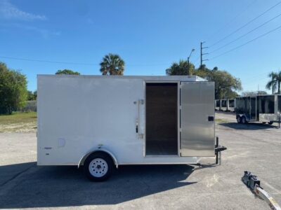 Freedom Trailers 7x12 SA Trailer - White, Ramp, Side Door, Brakes, Extra Height - Image 6