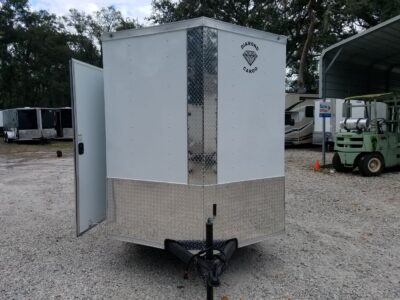 Diamond Cargo 6x12 SA Trailer - White, Barn Doors, Side Door, Extra Height - Image 16
