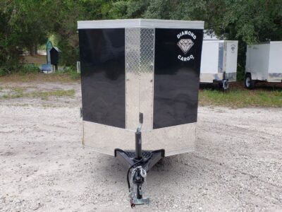 Diamond Cargo 4x8 SA Trailer - Black, Rear Single Door, Side Door - Image 17