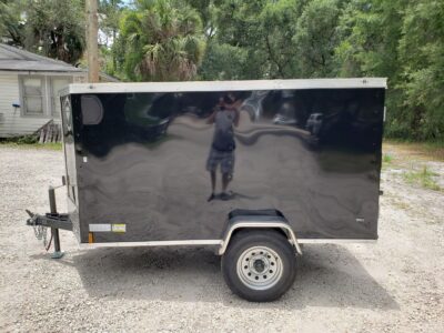 Diamond Cargo 4x8 SA Trailer - Black, Rear Single Door, Side Door - Image 5