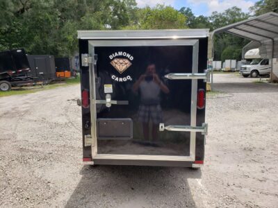 Diamond Cargo 4x8 SA Trailer - Black, Rear Single Door, Side Door - Image 9