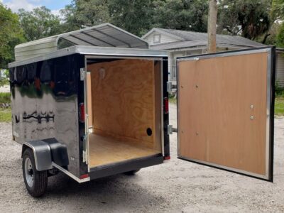 Diamond Cargo 4x8 SA Trailer - Black, Rear Single Door, Side Door - Image 6