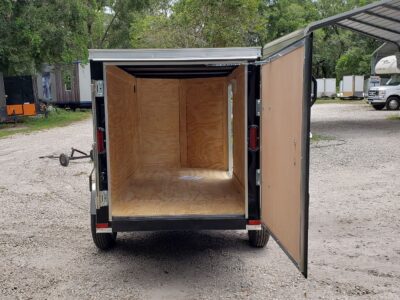 Diamond Cargo 4x8 SA Trailer - Black, Rear Single Door, Side Door - Image 8