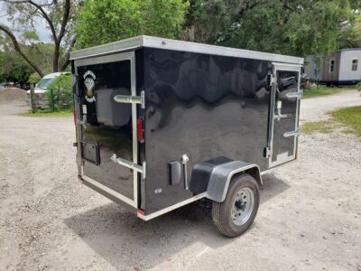 Diamond Cargo 4x8 SA Trailer - Black, Rear Single Door, Side Door - Image 11