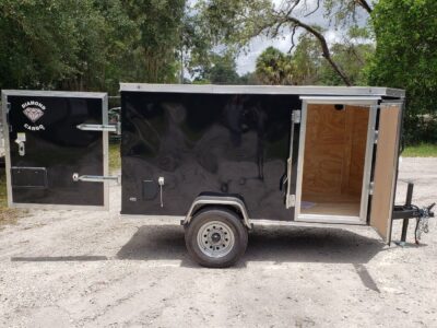 Diamond Cargo 4x8 SA Trailer - Black, Rear Single Door, Side Door - Image 12