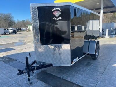 Diamond Cargo 5x10 SA Trailer - Black, Ramp, Side Door - Image 2