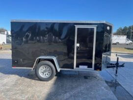 Diamond Cargo 5x10 SA Trailer - Black, Ramp, Side Door