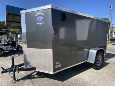Diamond Cargo 5x10 SA Trailer - Charcoal Grey, Ramp, Side Door - Image 2