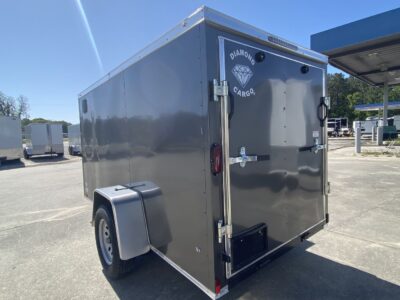 Diamond Cargo 5x10 SA Trailer - Charcoal Grey, Ramp, Side Door - Image 4