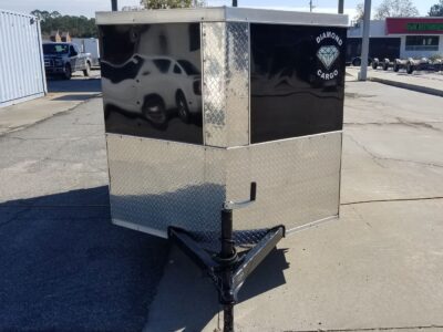 Diamond Cargo 5x8 SA Trailer - Black, Barn Doors, Stab Jacks, One Piece Aluminum Roof - Image 14