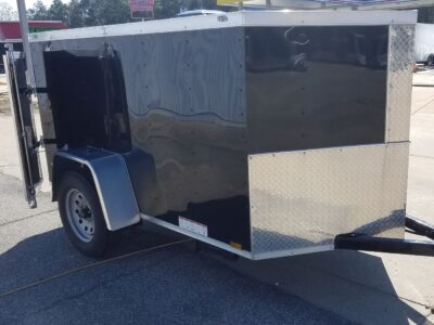 Diamond Cargo 5x8 SA Trailer - Black, Barn Doors, Stab Jacks, One Piece Aluminum Roof - Image 12