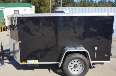 Diamond Cargo 5x8 SA Trailer - Black, Barn Doors, Stab Jacks, One Piece Aluminum Roof - Image 4