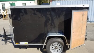 Diamond Cargo 5x8 SA Trailer - Black, Barn Doors, Stab Jacks, One Piece Aluminum Roof - Image 3