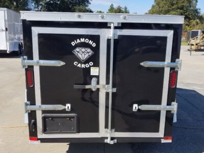 Diamond Cargo 5x8 SA Trailer - Black, Barn Doors, Stab Jacks, One Piece Aluminum Roof - Image 7