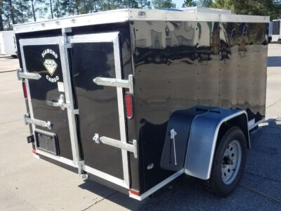 Diamond Cargo 5x8 SA Trailer - Black, Barn Doors, Stab Jacks, One Piece Aluminum Roof - Image 9