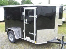 Diamond Cargo 5x8 SA Trailer - Black, Ramp, Side Door