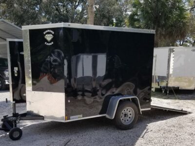 Diamond Cargo 5x8 SA Trailer - Black, Ramp, Side Door, Extra Height - Image 2