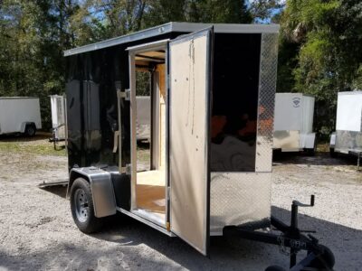 Diamond Cargo 5x8 SA Trailer - Black, Ramp, Side Door, Extra Height - Image 14