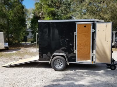 Diamond Cargo 5x8 SA Trailer - Black, Ramp, Side Door, Extra Height - Image 12