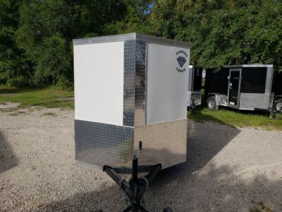 Diamond Cargo 5x8 SA Trailer - White, Barn Doors - Image 14