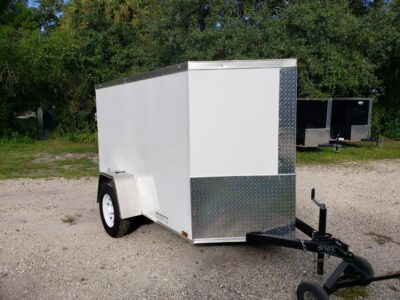 Diamond Cargo 5x8 SA Trailer - White, Barn Doors - Image 13