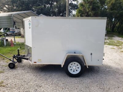 Diamond Cargo 5x8 SA Trailer - White, Barn Doors - Image 4
