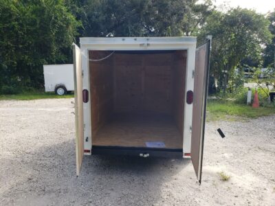 Diamond Cargo 5x8 SA Trailer - White, Barn Doors - Image 7