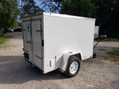 Diamond Cargo 5x8 SA Trailer - White, Barn Doors - Image 10
