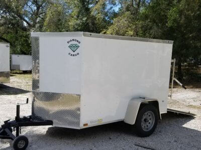 Diamond Cargo 5x8 SA Trailer - White, Ramp - Image 2